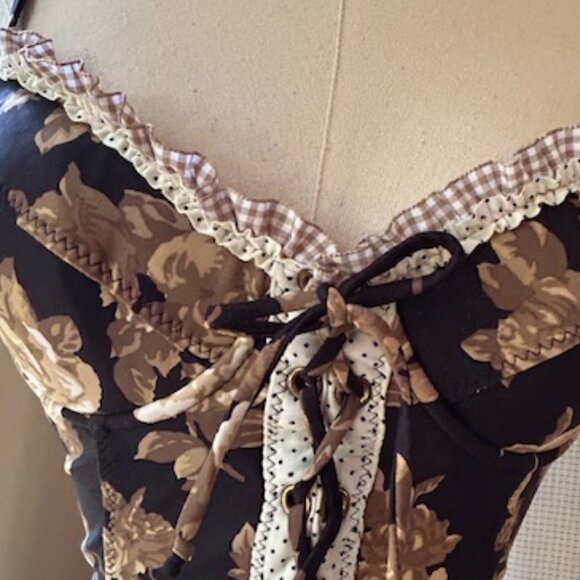 Vintage Betsey Johnson Bustier Corset Swim Top - Picture 6 of 13